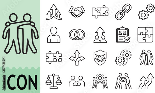 Obraz na płótnie Collaboration icon collection for partnership and teamwork.