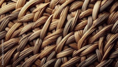 Close up of woven natural twigs texture for rustic background design
