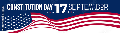 Photos Constitution Day September 17th USA Flag Waving Abstract Graphic Banner