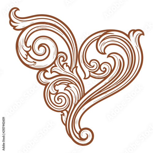 Fotografie Intricate Ornamental Swirl Design with Elegant Curves.