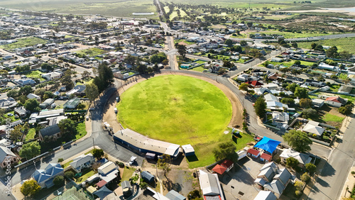 Bild auf Leinwand Port Wakefield, South Australia – 4K aerial drone view of coastal township, resi