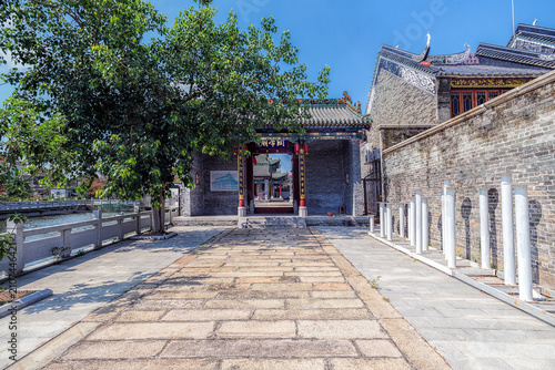 Foshan city, Guangdong, China. Shude Hall: The Ancestral Hall of the Guan Clan in Jiujiang, Nanhai, was built in 1581. The structure is a traditional ancestral hall covering an area of ​​ 6,500 s.m.