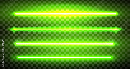 Obraz na płótnie Green lazer straight lines pack isolated