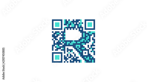Bild auf Leinwand QR code on white background.