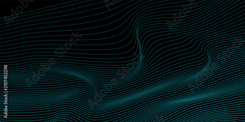 Dot green wave light screen gradient texture background. Abstract technology big data digital background.eps10