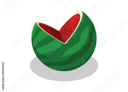 Sliced watermelon. Simple flat illustration.
