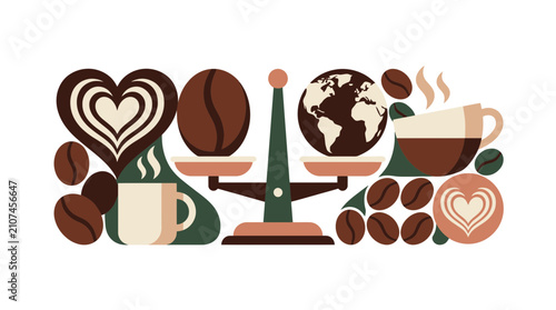 Fair Trade Coffee Concept Illustration