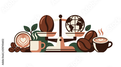 Fair Trade Coffee Concept Illustration