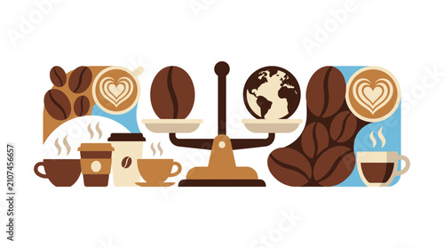 Fair Trade Coffee Concept Illustration