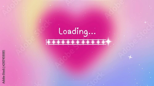 progress bar animation loading graphic motion background, cute loading bar, loading bar animation with glitch effect. cute uploading progress bar with glitch effect isolated on cute background.