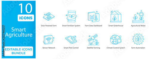 Smart Farm Editable Gradient Icons Bundle | Justice, Legal & Security Vector Pack	