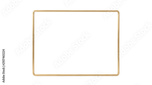 Blank golden rectangle frame on white background.