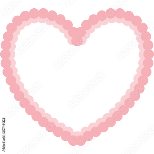 Pink Beaded Heart Frame with Round Beads