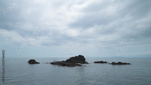 Sea stack in the water, Izu Peninsula