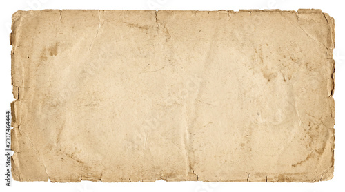 Aged textured paper with torn edges and stains.