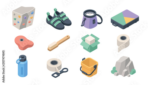 Quadro su tela Colorful flat lay of everyday household items and objects.