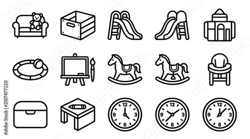 Canvastavla Kids playroom furniture and nursery toy line art collection