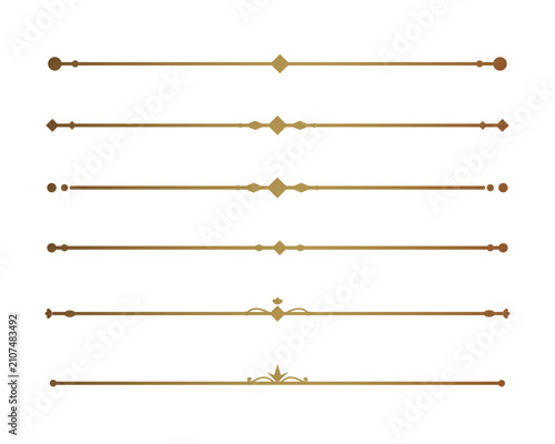 Chic bronze gold simple design divider border line set