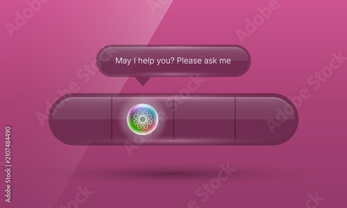 AI assistant response speech bubble and widget bar user interface template