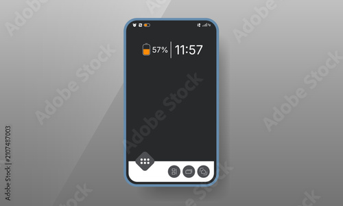 Minimal smartphone home screen user interface template