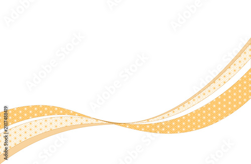 秋色 和柄ウェーブ背景 ベクター｜Autumn Japanese Pattern Wave Background Vector