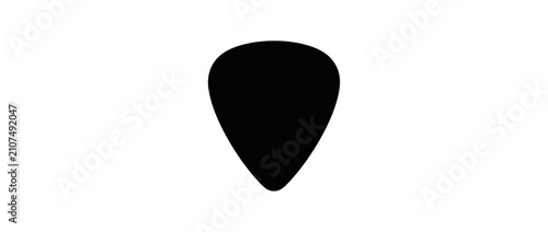 Foto Black guitar pick isolated on white background