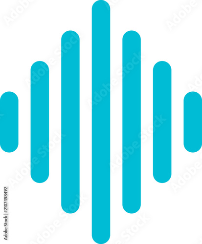 Canvas-taulu Abstract cyan digital soundwave icon representing audio signal levels frequency