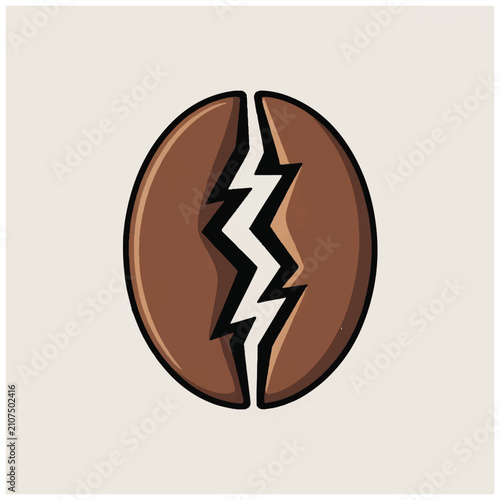 Photos Cracked coffee bean with lightning.