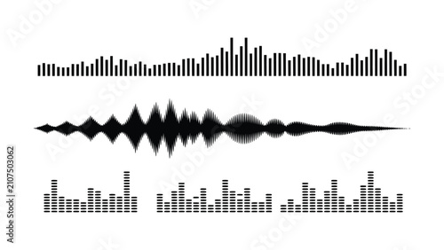 Bild auf Leinwand Audio records and sound wave decibel  simple voice message icon isolated on white background