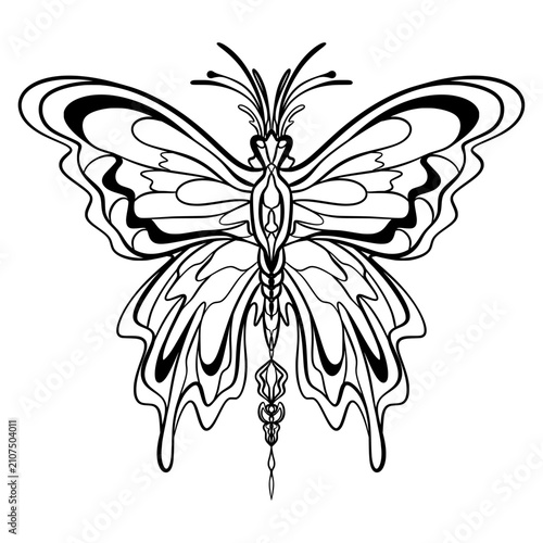 Butterfly easy and simple kids drawing illstration art