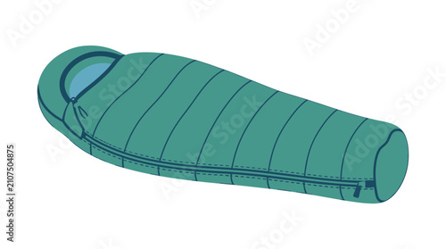 Sleeping Bag Teal Insulated Mummy Style with Zipper and Hood
