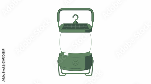 Solar Camping Light with Hanging Hook and Power Button