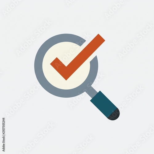 2D Flat Design Quality Control Inspection Icon