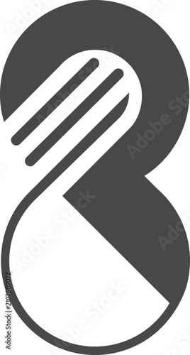 The vector is a monogram of the letter 8 and P mono line.