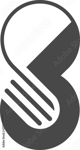 The vector is a monogram of the letter 8 and B mono line.