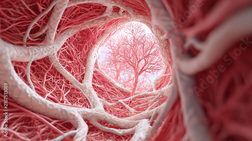 inside human blood vessels