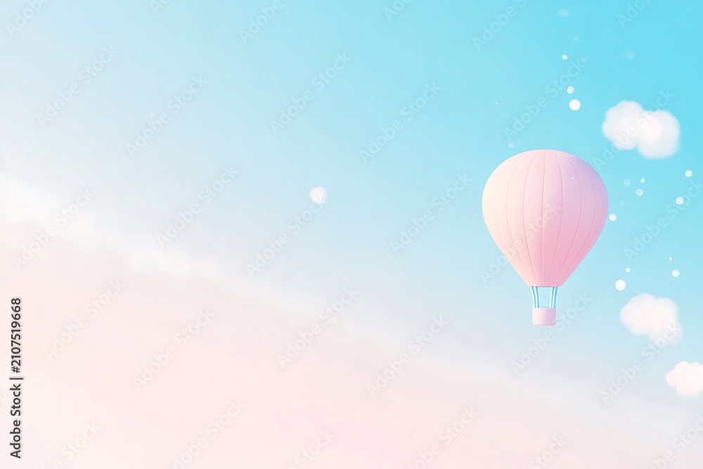 Obraz premium Serene sky with floating hot air balloon