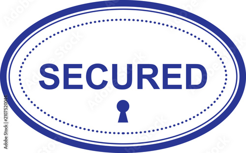 Blue secured stamp with keyhole icon