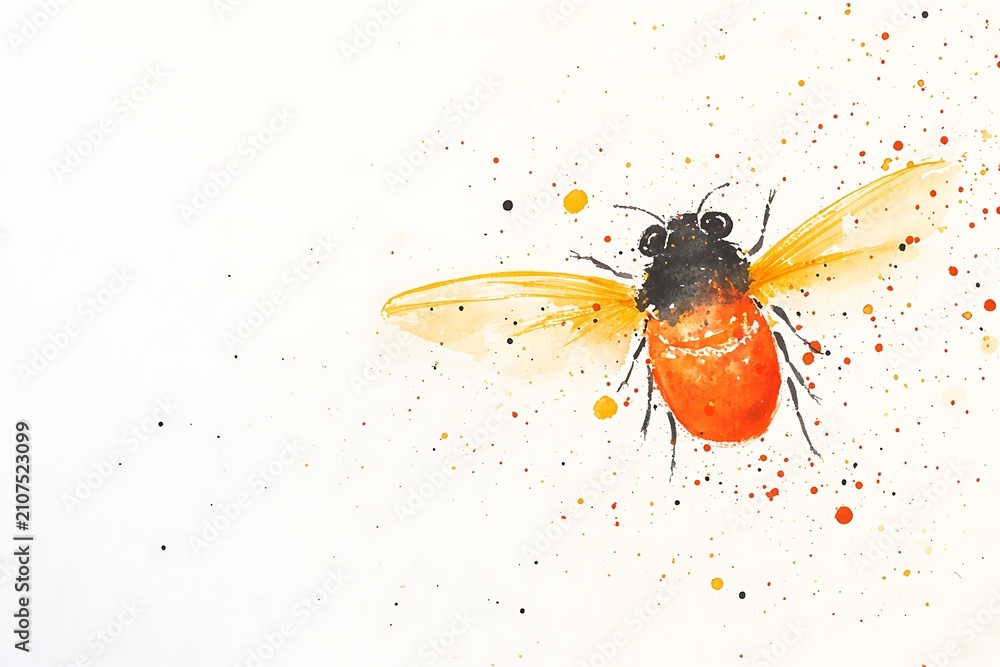 Naklejka premium Whimsical bee in flight
