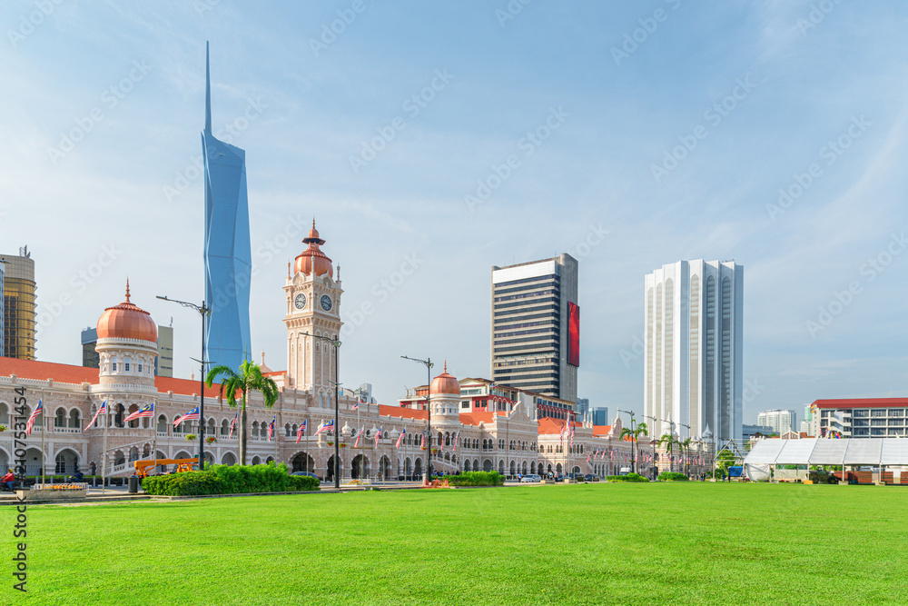 Fototapeta premium Awesome view of Independence Square (Dataran Merdeka), Malaysia