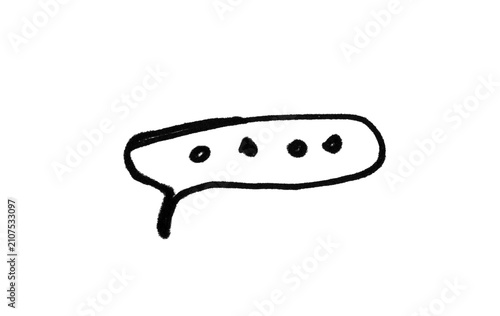 Konstfotografi Speech Bubble Doodle Brush Set, Hand-Drawn Black Outline Commentary Icon with El