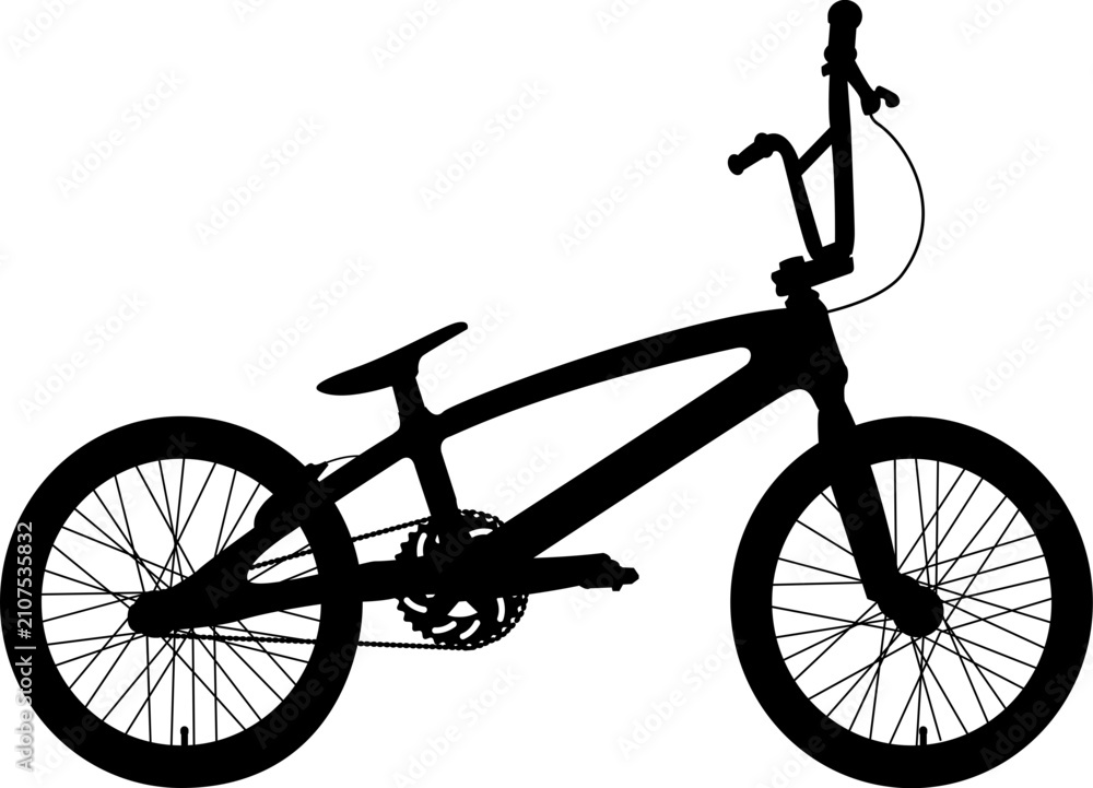 Obraz premium Modern BMX Racing Bicycle SVG Vector Silhouette