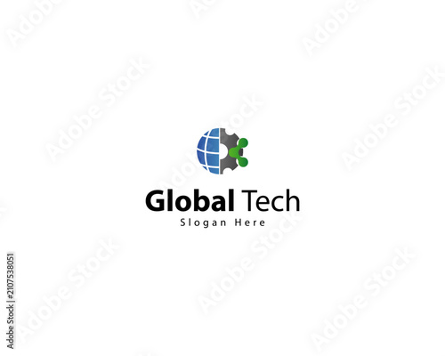Global Tech Logo Template Design Vector, Emblem, Design Concept, Creative Symbol, Icon