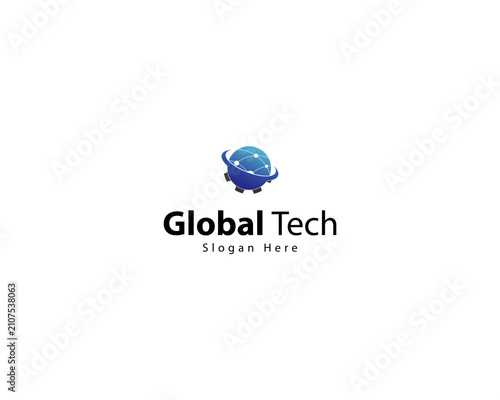 global tech logo creative design sign symbol