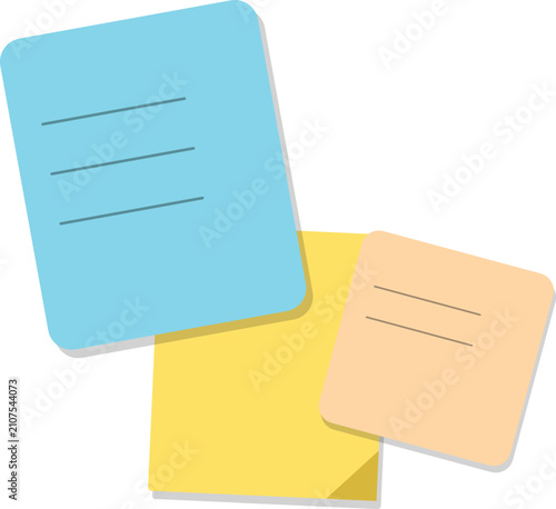 Colorful set of sticky notes for reminders, planning, and organization