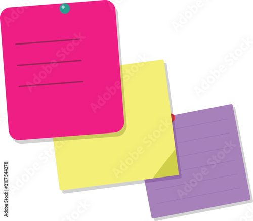 Assorted Colorful Sticky Notes and Memo Papers Arranged on a Blank Surface for Organized Planning and Reminder Tasks