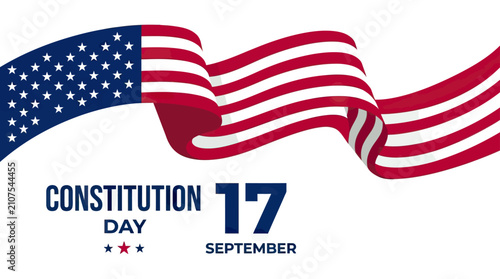 Foto USA Constitution Day September 17th Waving Flag Graphic