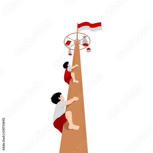 Indonesian independence day celebration illustration
