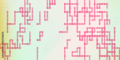 Abstract Geometric Network Background with Connected Rounded Line Pattern and Soft Pastel Vector Illustration.