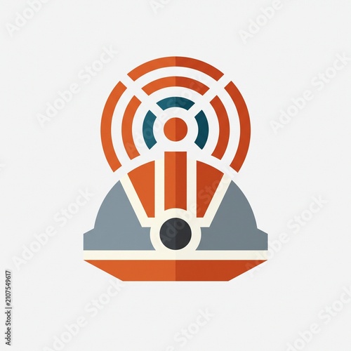 2D Flat Design Industrial Safety Sensor Icon